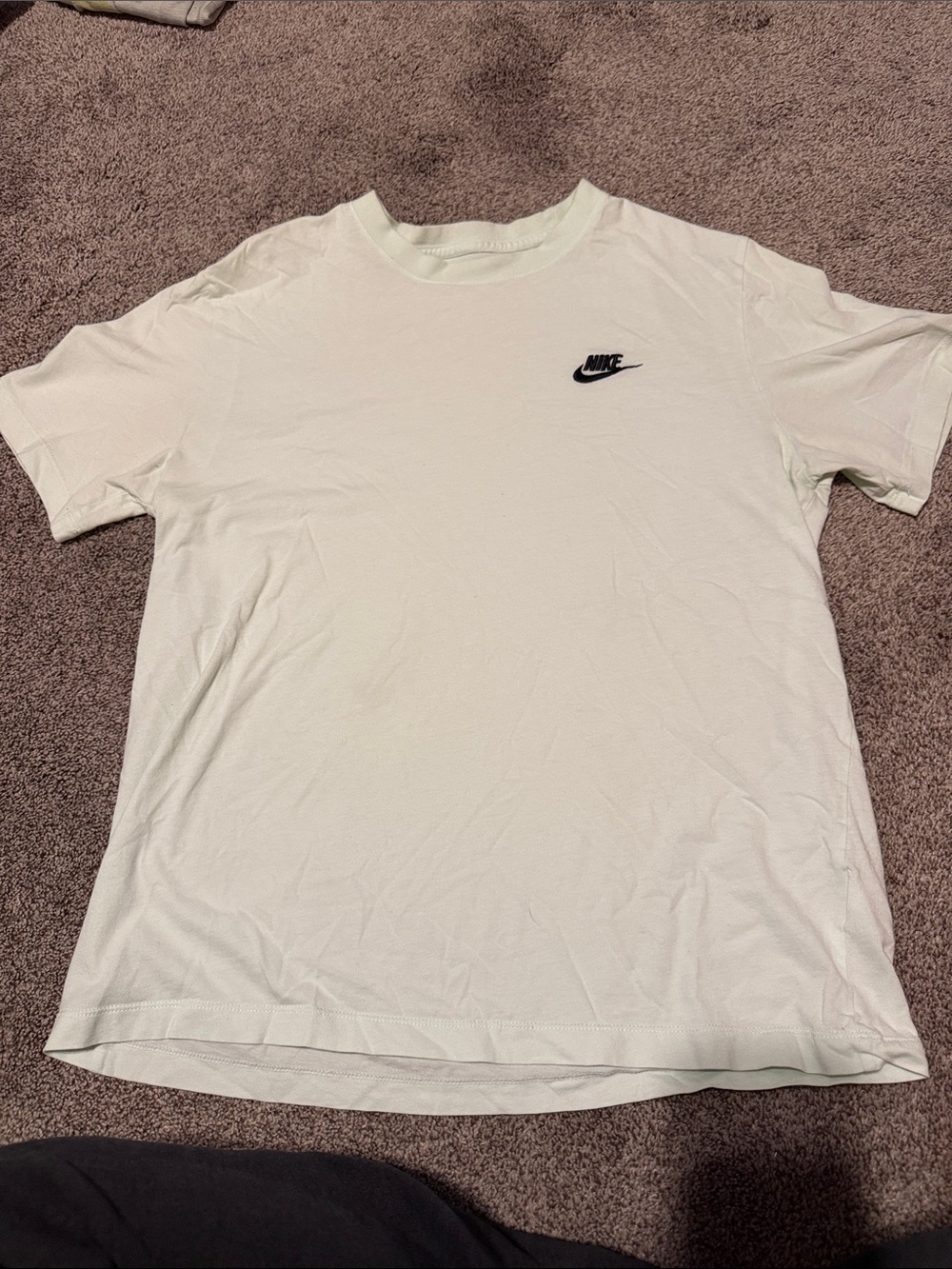 Nike White Short Sleeve Swoosh Logo Tee